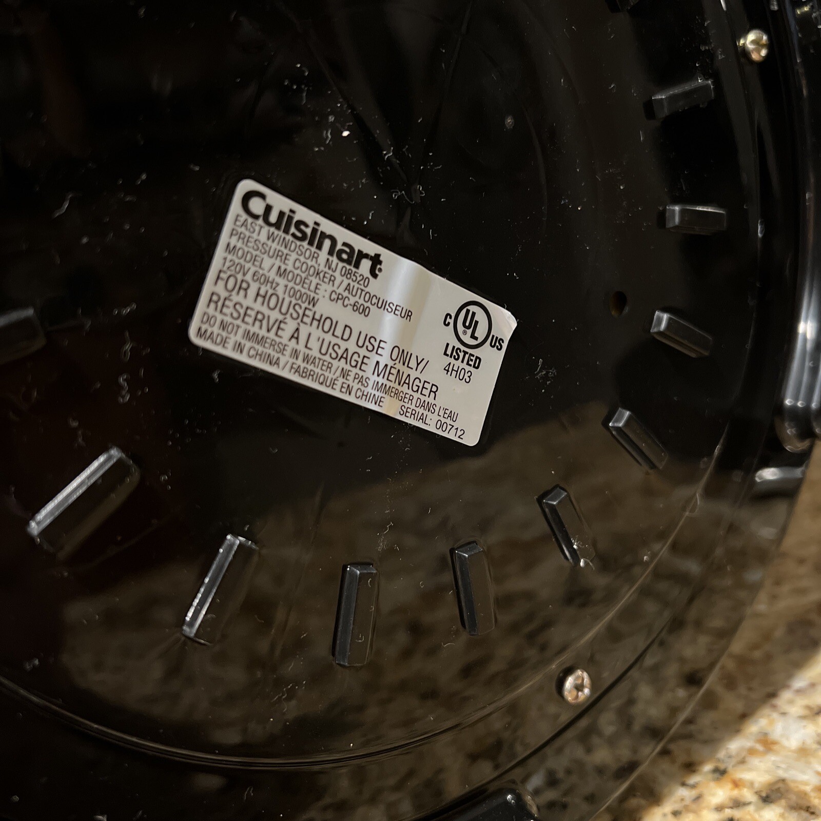 Cuisinart CPC600 Electric Pressure Cooker Silver 86279149725 eBay