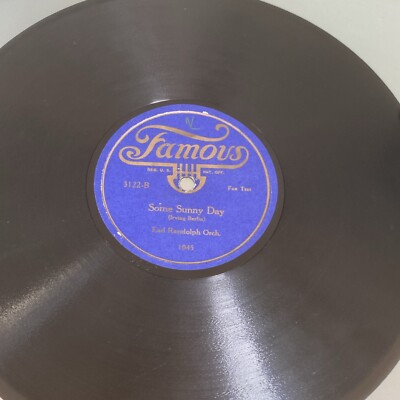 1922 JAZZ - EARL RANDOLPH ORCHESTRA 78 rpm FAMOUS 3122 SOME SUNNY DAY V