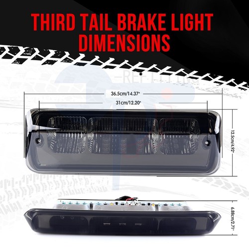 LED Rear 3rd Tail Brake Light Cargo Light for 2004-2008 Ford F-150 Chrome+Smoke - Foto 2 di 6