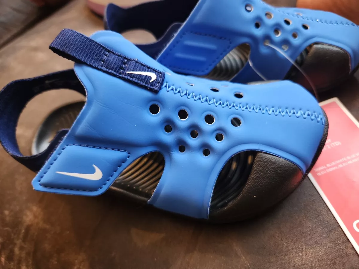 Nike Sunray Protect 2 TD Toddler Baby Boy Sandal Size 4 Signal Blue Black