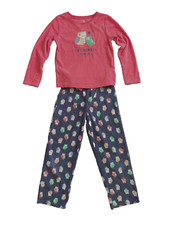 Carters Girls Christmas Penguin Animal Fleece PJ Pajamas Top Bottom Set Size 8