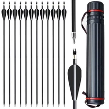 Archery 30" Fiberglass Arrows Practice & Hunting Quiver for Compound Recurve Bow