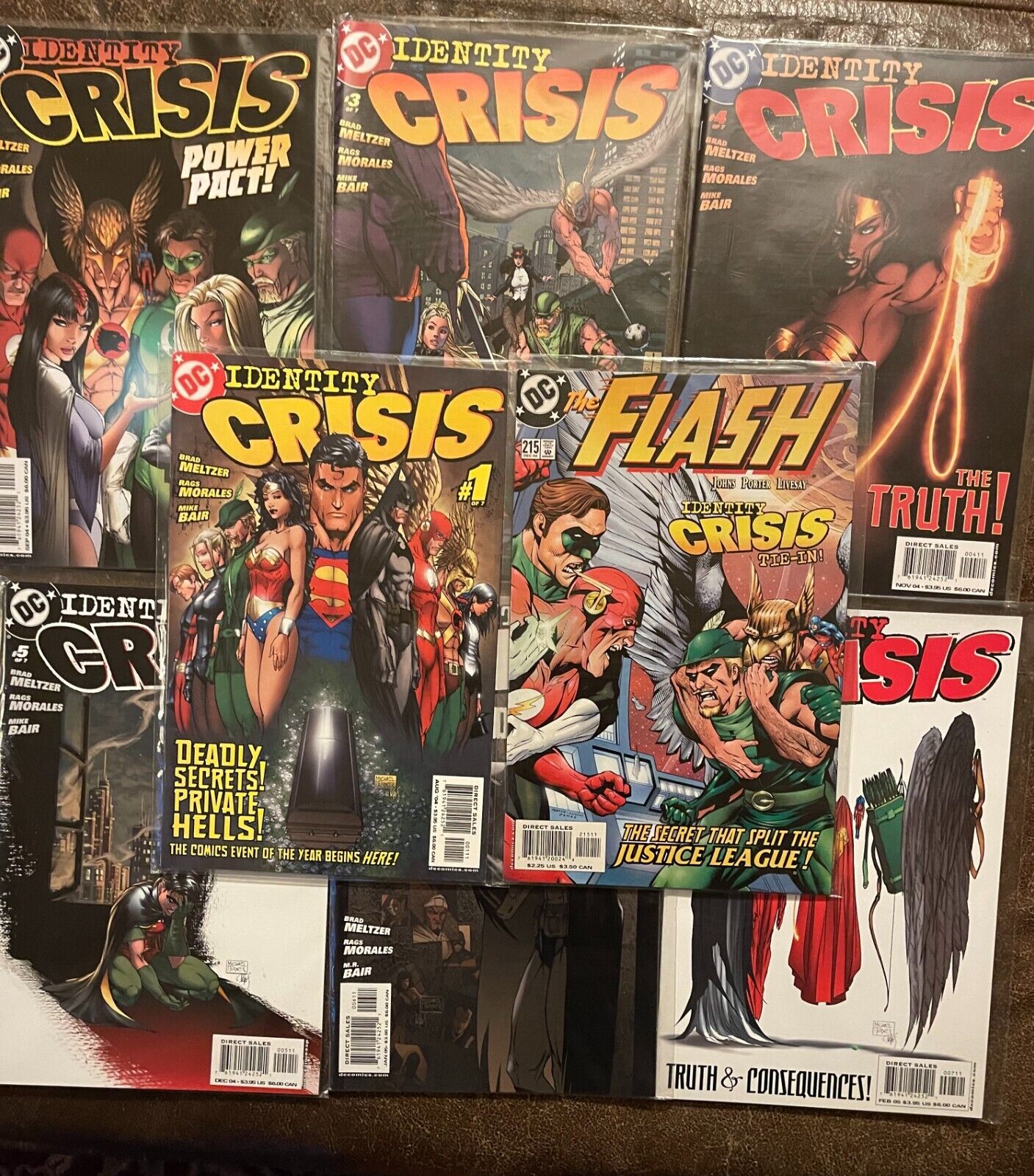 Identity Crisis #1-7 Plus a Bonus Book! (DC Comics August 2004) All 1st Print!