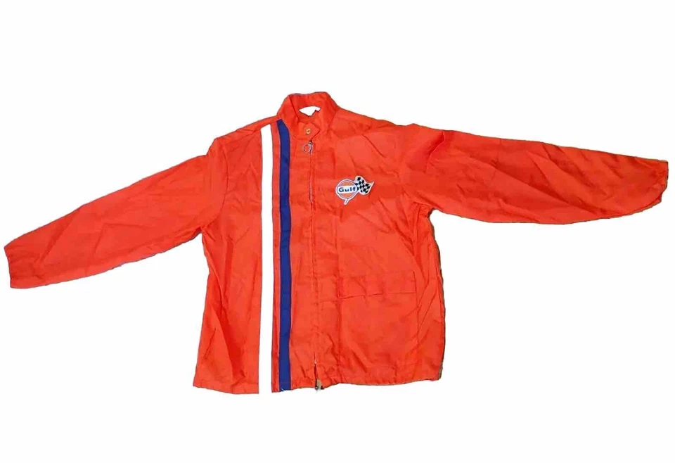 Chaqueta cortavientos Gulf Gasolinera vintage años 60-70 mediana musculosa Hot Rod Foto 2 de 4