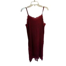 Free People Lace Trim Slip Dress Red Spaghetti Straps Size 2 Holiday Christmas