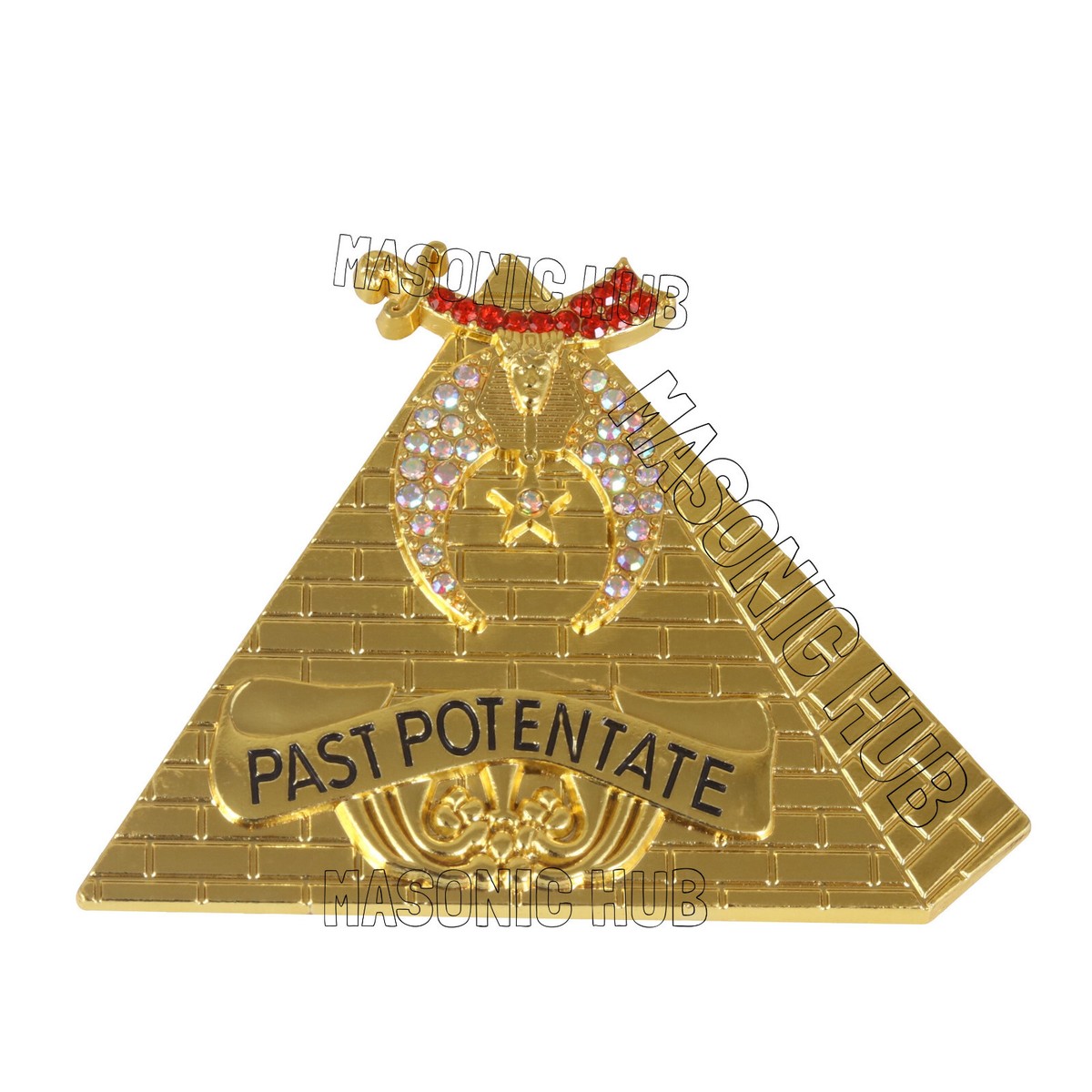 その他 NF Crown of Providence Masonic Regalia Past Potentate Collar Jewel Gold Plated with