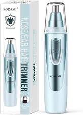 Nose Hair Trimmer Ear Nose Trimmer Dual Edge Blades Facial Hair Clipper, Blue