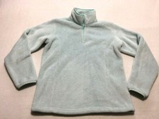 Lands End Girls L 14 Soft Plush Aqua Quarter Zip Pullover Sweatshirt Fleece