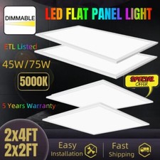 2X2FT-45W 2X4FT-75W FLAT PANEL LED CEILING LIGHT -100-277V 5000K FAST SHIPPING