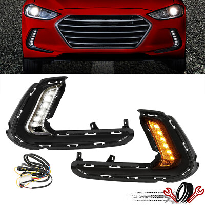#ad #ad For 2016 2017 2018 Hyundai Elantra 4DR Sedan LED Fog Lights Bumper LampsWiring $52.30