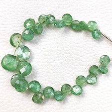 Natural Mint Green Kyanite Gem 6 to 8 mm Faceted Coin Shape Beads 5 Inch Strand