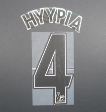 2007 - 2013 OFFICIAL SPORTING ID LEXTRA HYYPIA 4 PLAYER SIZE BLACK NAMESET