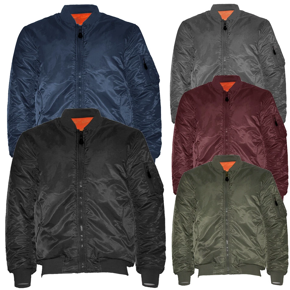 Chaqueta Para Hombre Premium Acolchada Resistente al Agua Reversible Vuelo Bombardero Prendas Exteriores