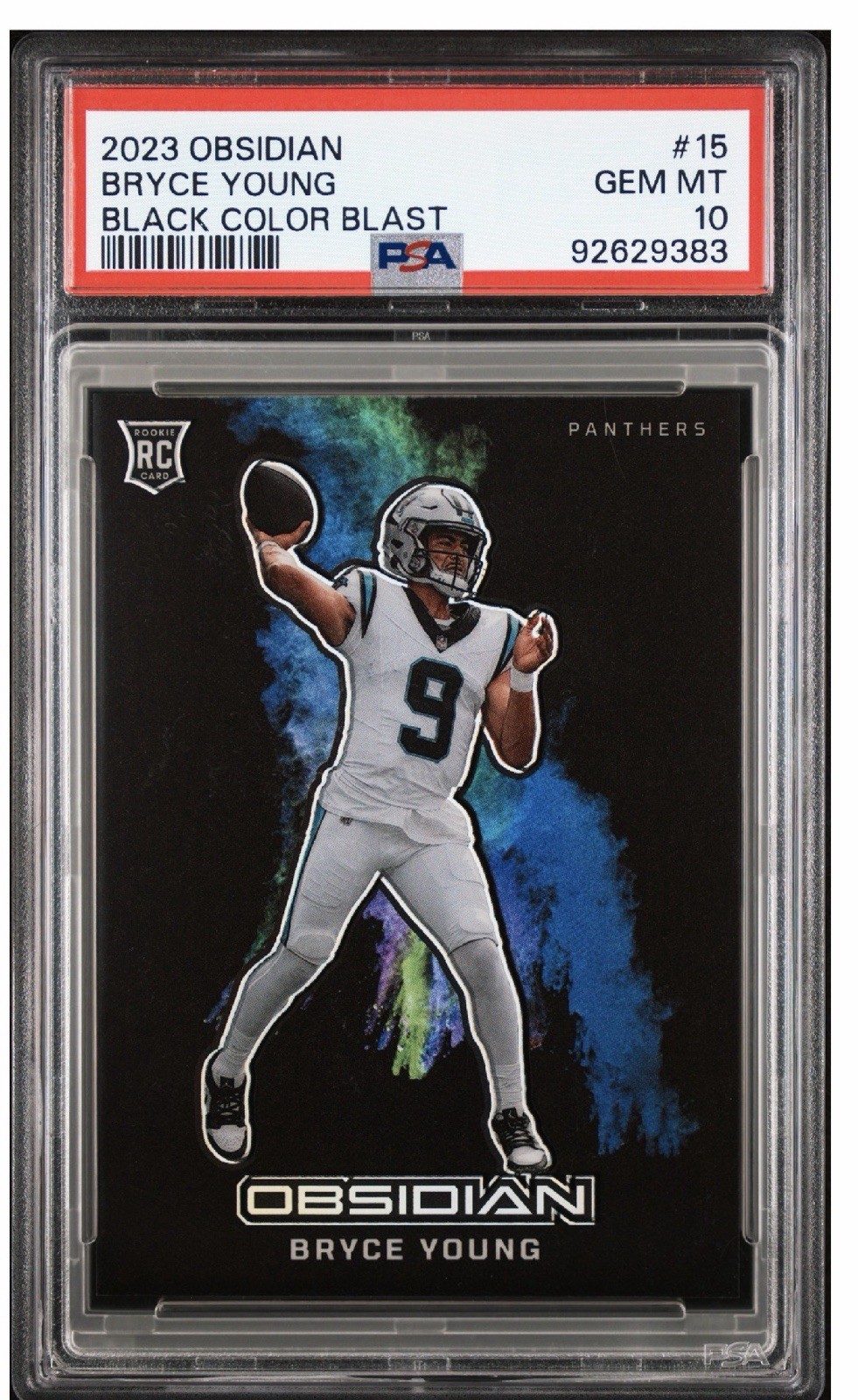 2023 Panini Obsidian - Black Color Blast Bryce Young #15 (RC)