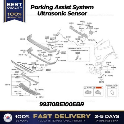  Genuine  Parking Assist System Ultrasonic Sensor 99310BE100EBR for Hyundai Ioni