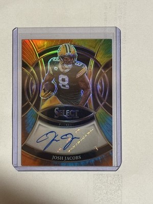 JOSH JACOBS 2025 SELECT SIGNATURES TIE-DYE PRIZM PACKERS AUTO /25 Q4274