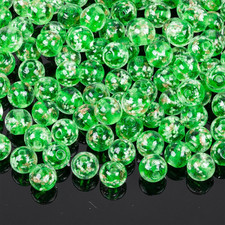 108PCS Glow in the Dark Beads 8Mm Luminous Glass Beads, Crystal round Glow Firef