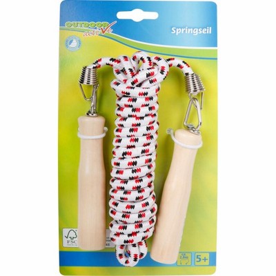 Outdoor Active Jump Rope with Wooden Handles, Length 280cm