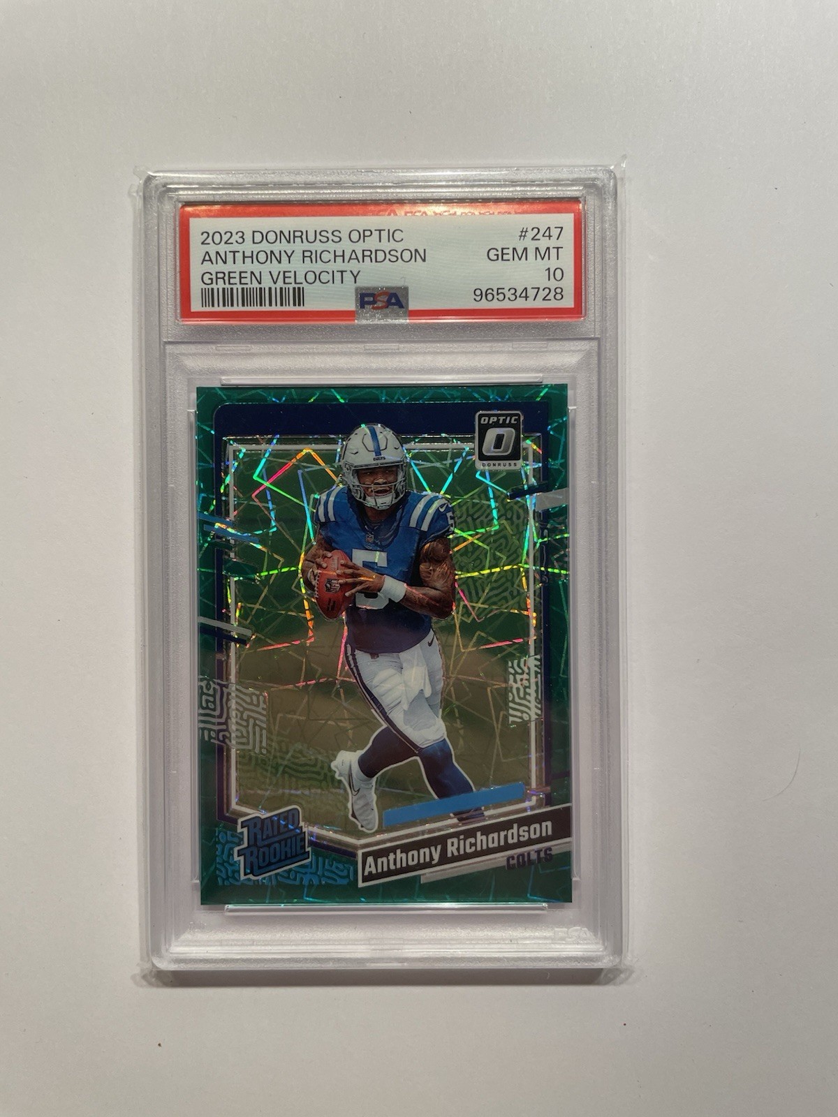 Anthony Richardson Panini Donruss Optic #247 Green Velocity