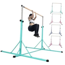 Gymnastics Bar, 5'10” Base length 45" to 71" Adjustable Horizontal Bar for 
