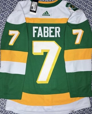 Brock Faber Minnesota Wild Adidas Prime Green 3rd Jersey Size: 42-54 + Tria
