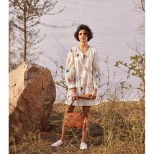 Khara Kapas | Bougan Watercolor Floral Printed Mini Dress Plus Sz XXL Lagenlook