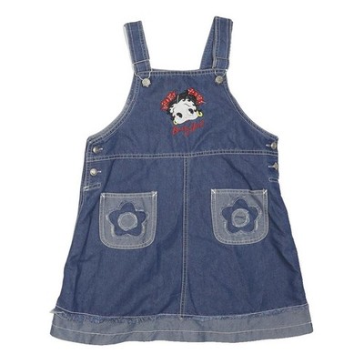 Mädchen blau Denim Betty Boop Baumwollmischung Trägerkleid ärmellos 9Y