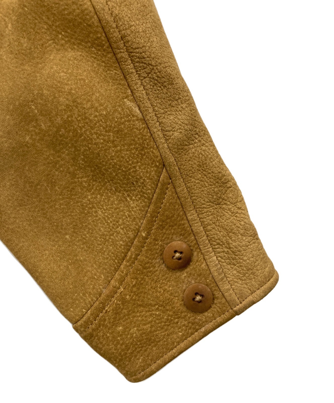 RRL Ralph Lauren WALKER DEERSKIN JACKET Size S Beige Men's Buttoned Pre-owned image 5