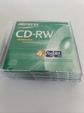 9 Memorex CD-RW Rewritable 4X700MB 80 Min w/ Slim Jewel Cases F19