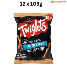 Jacob's Twiglets Original Snacks Pack of 12 x105g/Full box/Crunchy/Wheat/Baked