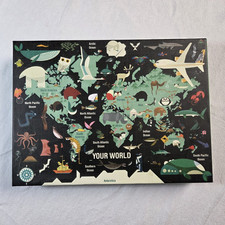 1000 Piece Your World Multicolor Illustrated World Map Jigsaw Puzzle, Maps Theme