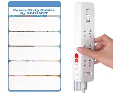 SOULWIT 5-Pack Self Adhesive Power Strip Holder, Surge Protector Fixator Wall...