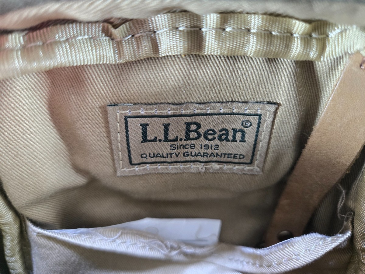LL Bean Crossbody Bag Brown Canvas Purse View 3