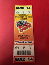 2002 Cincinnati Cyclones vs Baton Rouge Kingfish ECHL Hockey Ticket.