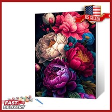 Flower Paint by Numbers Kit for Adults Beginner,Paint by Number Kits, with Frame