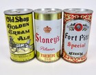 Old Shay, Stoney's, Fort Pitt beer cans, empty, wide seam, straight steel, b/o — photo 3