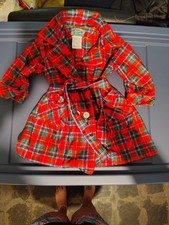 Vintage Tom 'n Jerry Children's Plaid Flannel Robe Size 3t Toddler