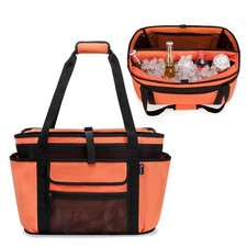 Fasrom XL Beach Tote Bag with Cooler Compartment, Large Mesh X-Large, Orange