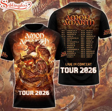 Amon Amarth Tour 2026 3D T-Shirt 3D T-shirt All-Over Print