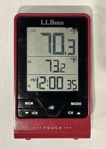 L.L.Bean Thermo Clock Touch Digital Desktop Temp Display C/F and Outdoor Sensor