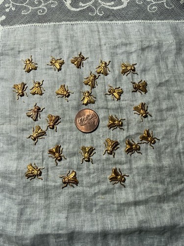 24 Vintage Musca domestica Housefly Stampings