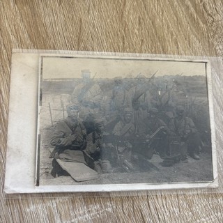 Photo 1915 Soldats Tranchée Mitrailleuse WW1 Brigade 211 Secteur 749