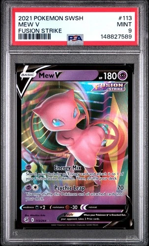 2021 POKEMON SWORD & SHIELD FUSION STRIKE #113 MEW V PSA 9