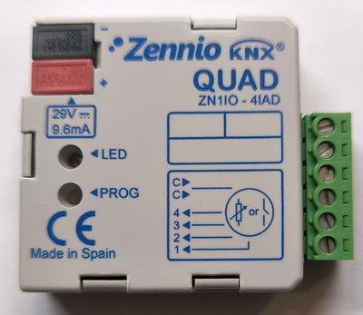 KNX Zennio QUAD Plus ZN1IO-41AD 4 Kanal Ports Analog-/Digital Sensor