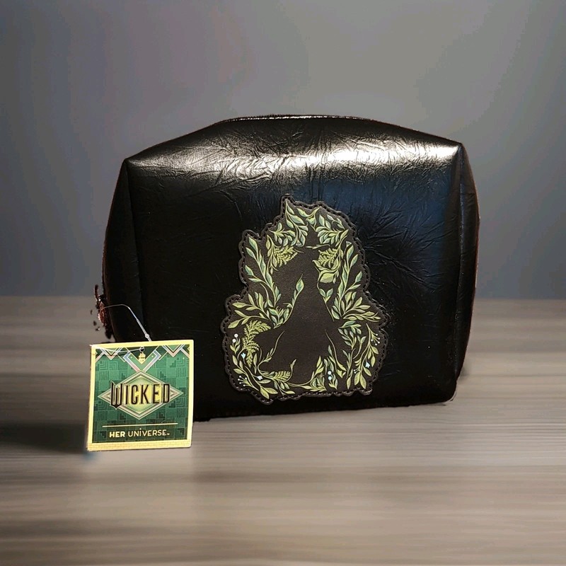 Her Universe Wicked Elphaba Makeup Bag Black Green Zipper Polyurethane