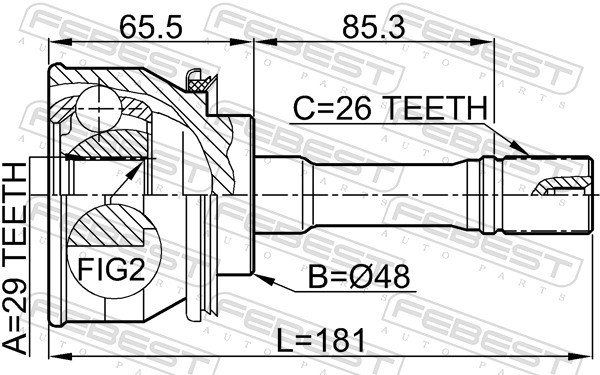 Fits FEBEST 0710-GVSQ EXTERNAL CRANK JOINT SUZUKI GRAND VITARA/ESCUDO ⭐UK Stock⭐