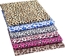 6 Pieces 19 X 19 Inch Leopard Print Fabric Animal Leopard Quilting Fabric Cotton