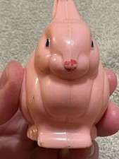 Knickerbocker Pink Plastic Bunny Sitting Rattle Glendale, California As seen