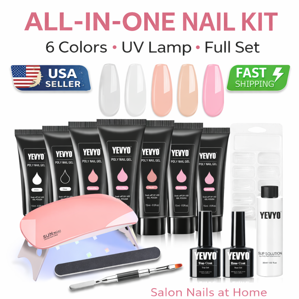 para gel セット Poly Gel Nail Kit Starter Set w/ UV Lamp Nail Extension Kit Full