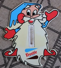 hard to find~ 1960s era FROSTIE ROOT BEER Old 18x15 in. Graphic Thermometer Sign